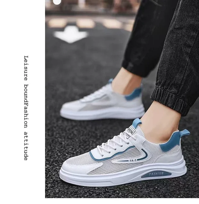 Men's Breathable Mesh White Sneakers 2025 Detail