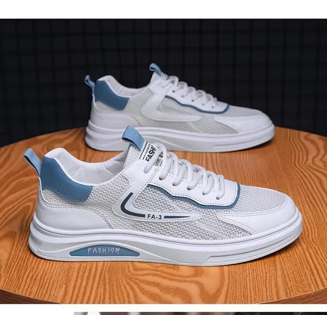 Men's Breathable Mesh White Sneakers 2025 Detail