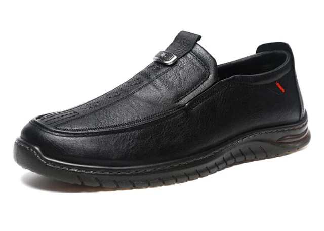 New Men's Slip-On Soft-Sole Leather Shoes Detail