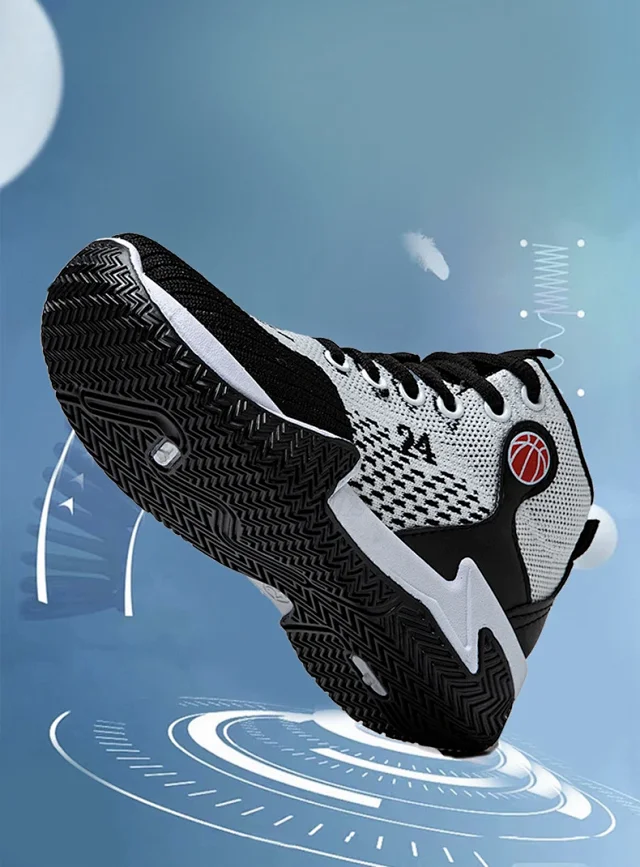 Breathable Knit Boys Basketball Shoes Detail