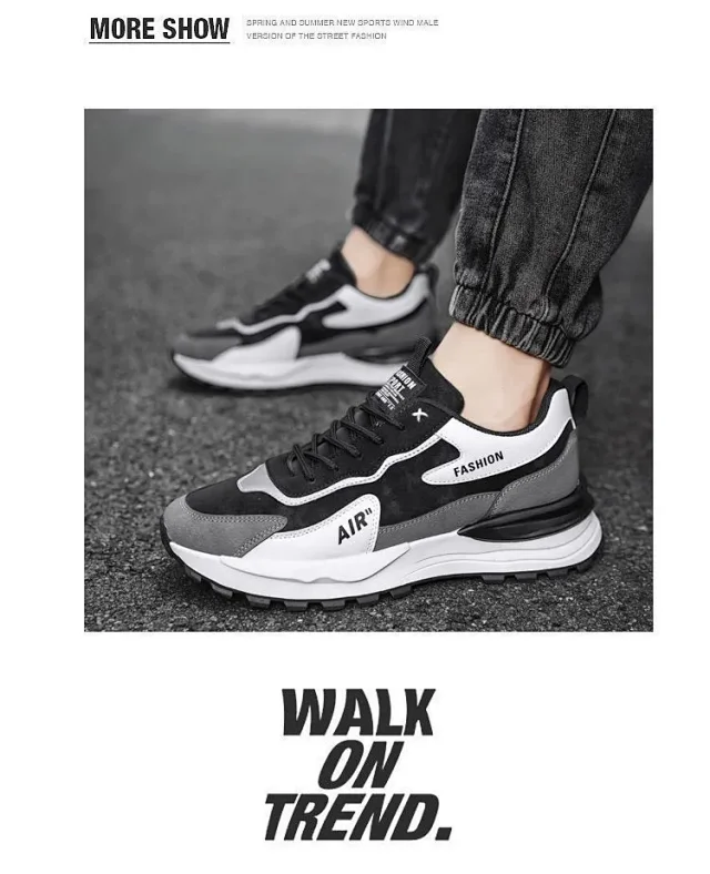 Spring 2025 Leather Safety Dad Sneakers Men's Detail