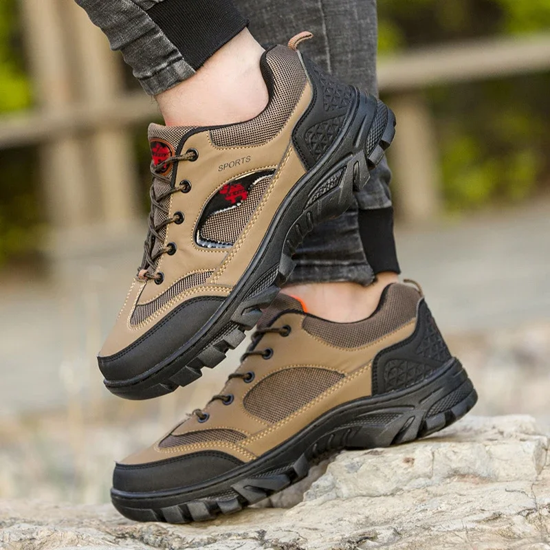 Big Size Mesh Platform Hiking Men's Shoes