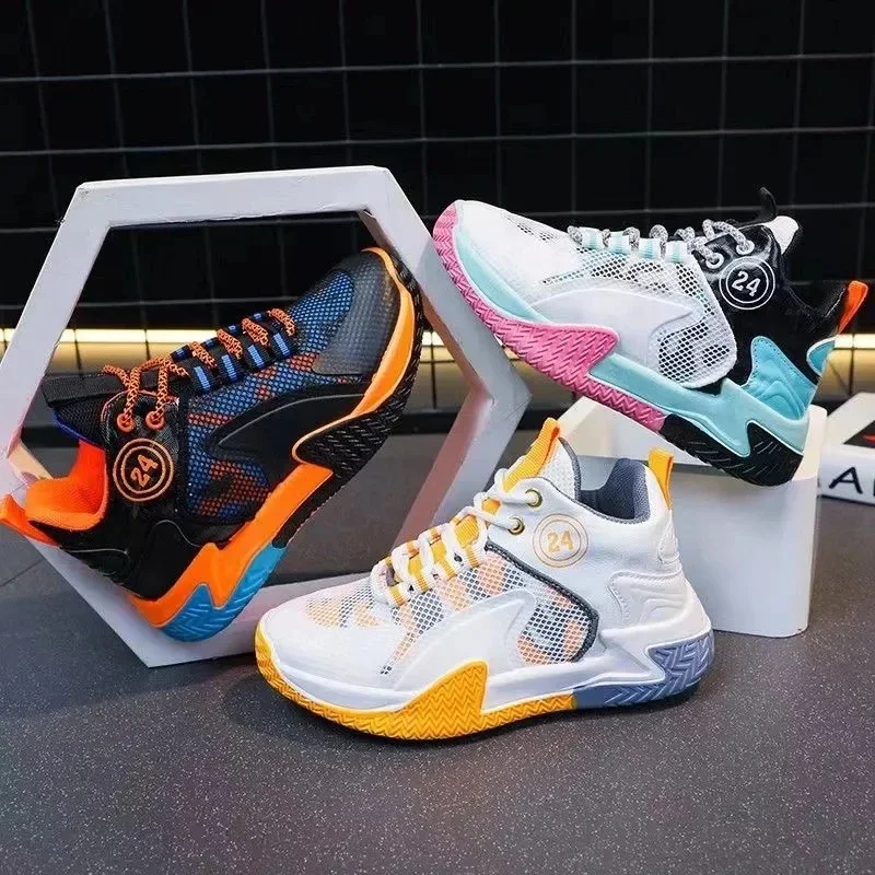 2025 Summer Boys Snap-button Basketball Running Shoes