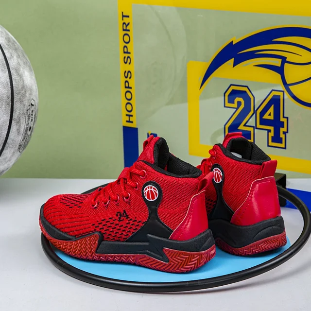 Breathable Knit Boys Basketball Shoes Detail