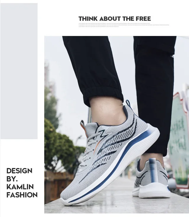 Men's Flyknit Casual Sneakers Padded Detail
