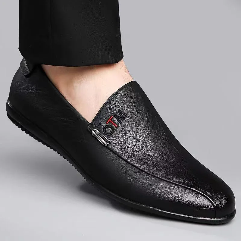 Men's Casual Leather Slip-On Driving Shoes