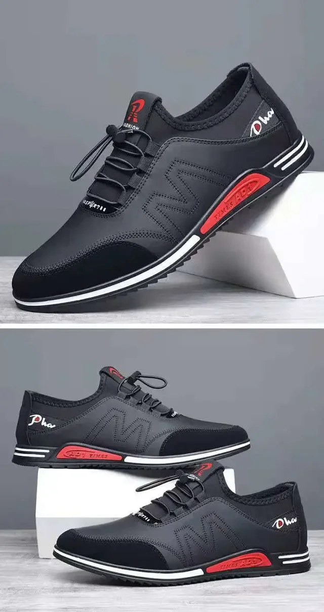 2025 Men's Casual Leather Shoes - Korean Style Breathable Detail