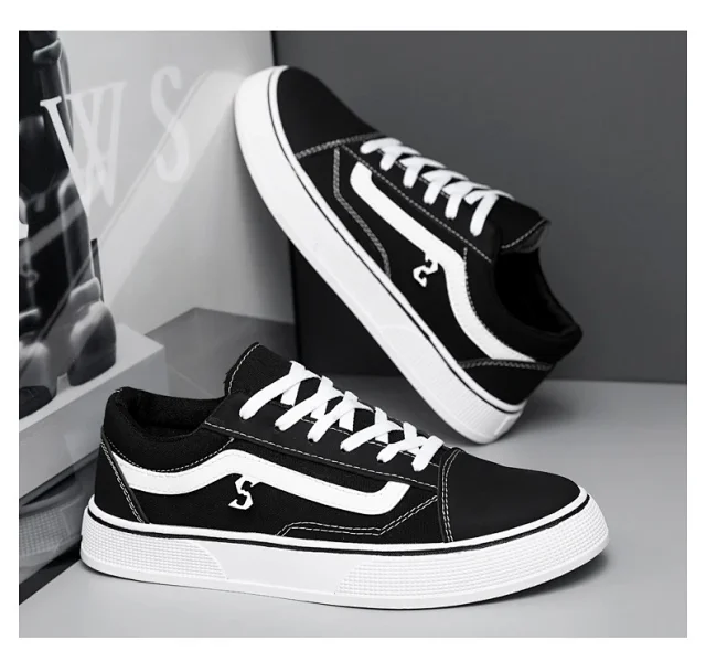Men's Big Size Canvas Checkerboard Low-Tops Detail