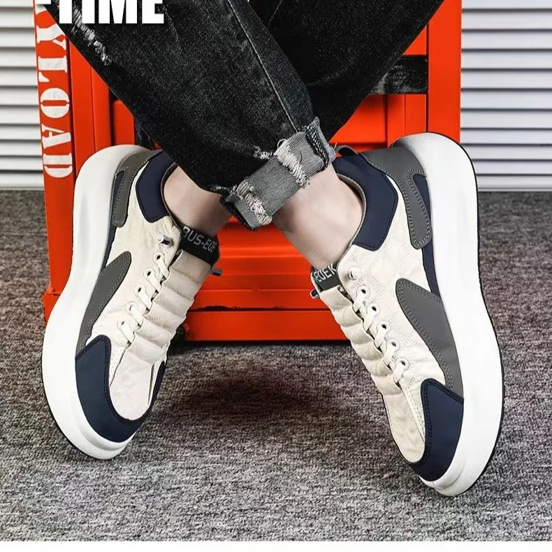 Men's Platform Lift White Sneakers