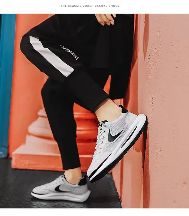 Men's Spring Soft Sole Platform White Sneakers Detail