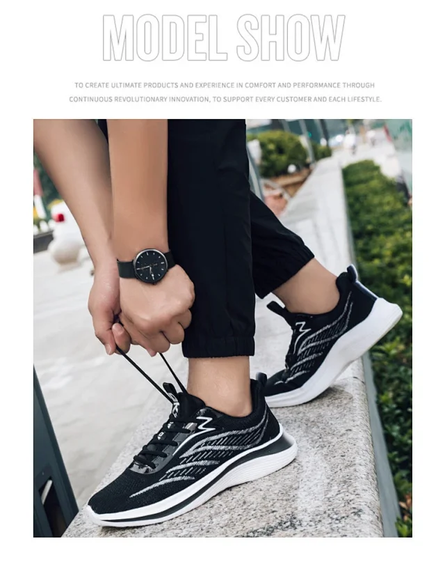 Men's Flyknit Casual Sneakers Padded Detail