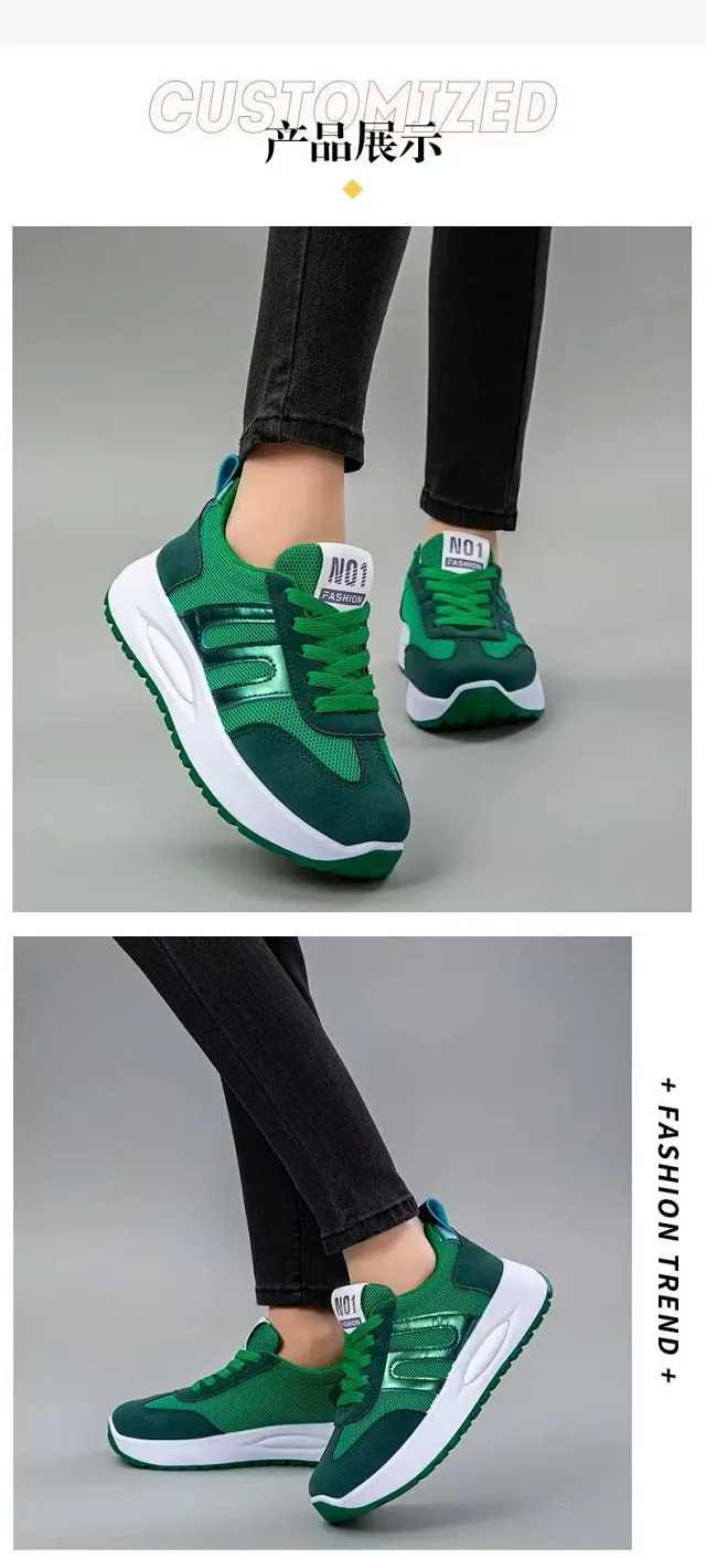 New Fall Women's Platform White Sneakers Detail