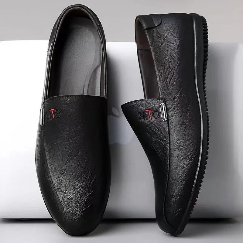 Men's Casual Leather Slip-On Driving Shoes
