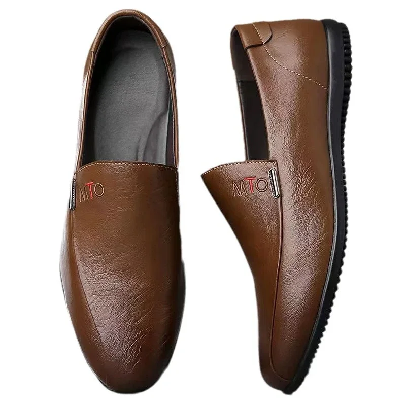 Men's Casual Leather Slip-On Driving Shoes