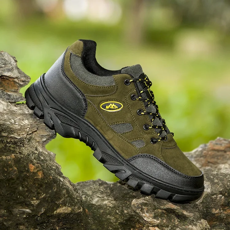 Men's Leather Water-Resistant Hiking Boots Lace-Up
