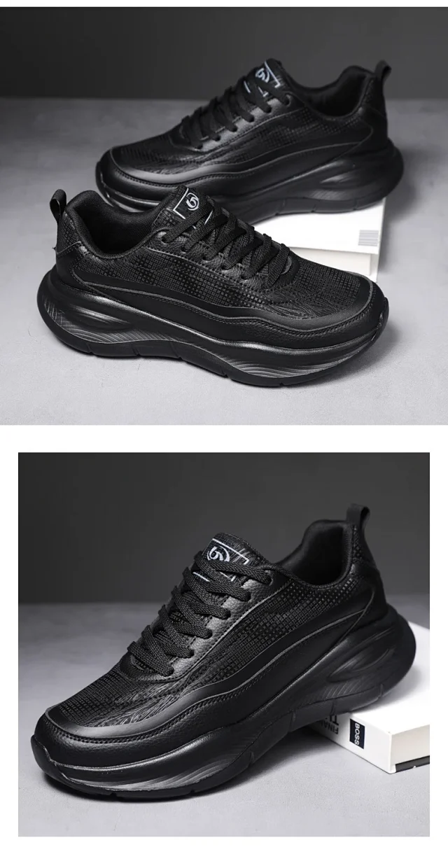 Men's Leather Chunky 2025 Comfort Running Shoes Detail