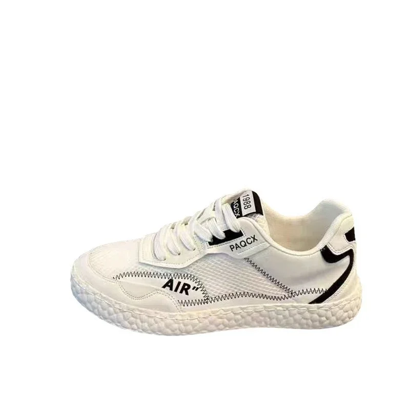 Unisex Breathable White Low-Top Casual Sneakers