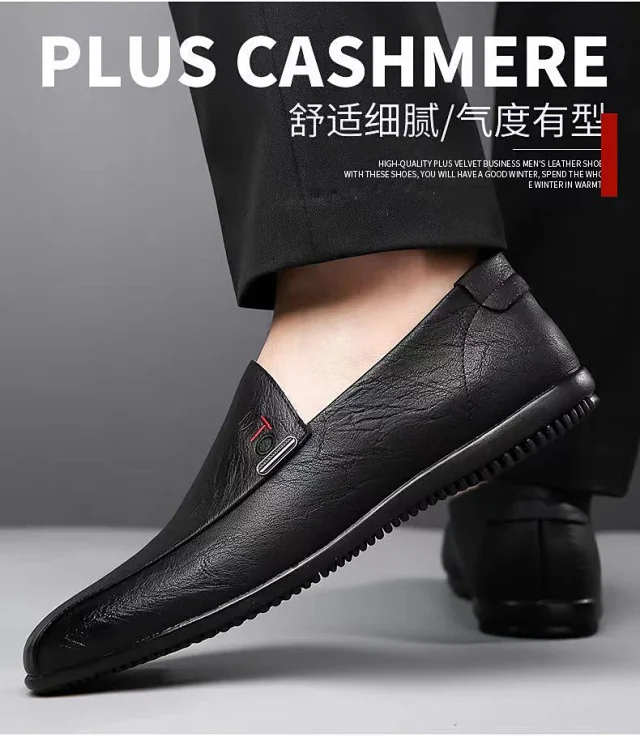 Men's Casual Leather Slip-On Driving Shoes Detail
