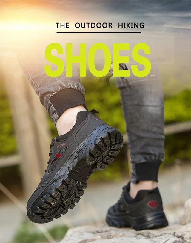 Big Size Mesh Platform Hiking Men's Shoes Detail