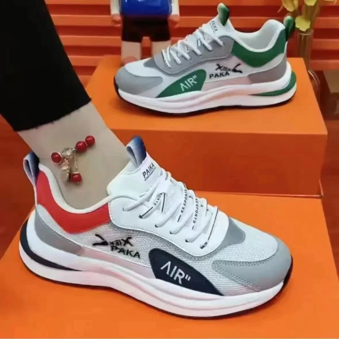 New Couples Lightweight Leather Dad Sneakers