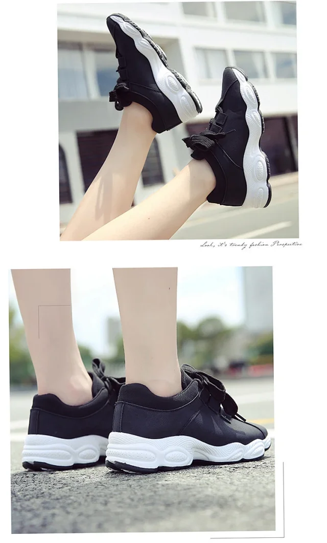 Women's Korean Chunky Lace-Up Sneakers 2025 Detail