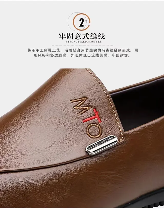 Men's Casual Leather Slip-On Driving Shoes Detail
