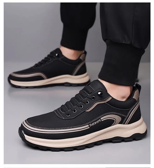 Men's Slip-On Leather Fashion Sneakers Detail