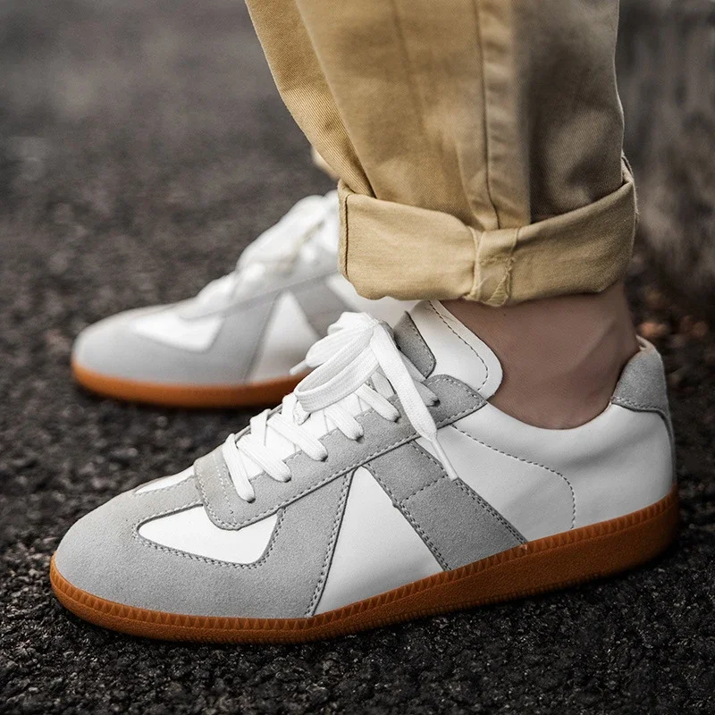Men's Patchwork Retro German Trainer Sneakers