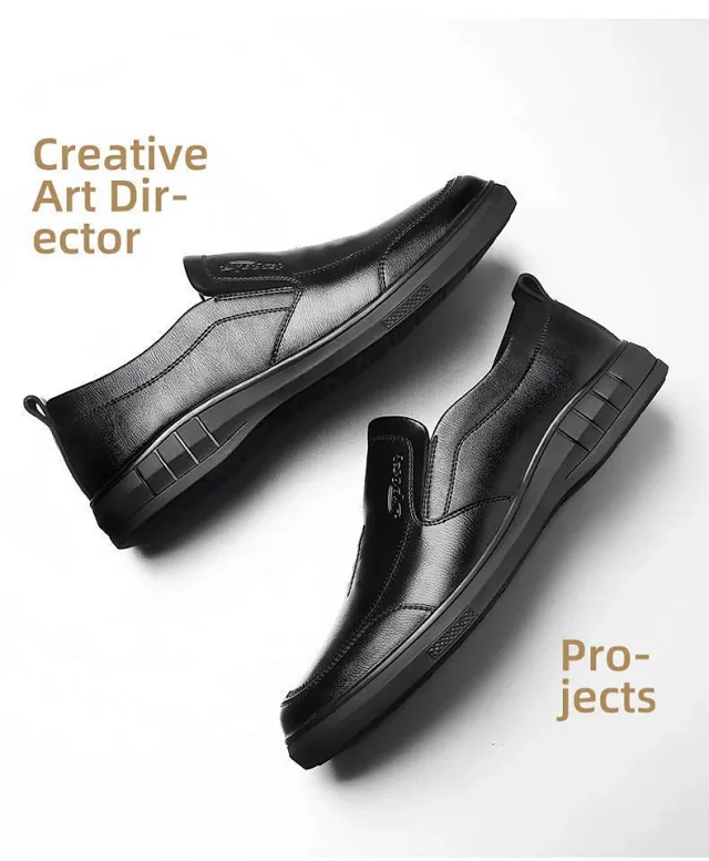 Men's PU Leather Smart-Casual British Shoes Detail