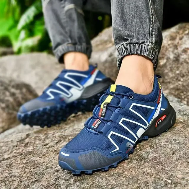 Men's Trail Running Trekking Hiking Fashion Breathable Grip Shoes Detail