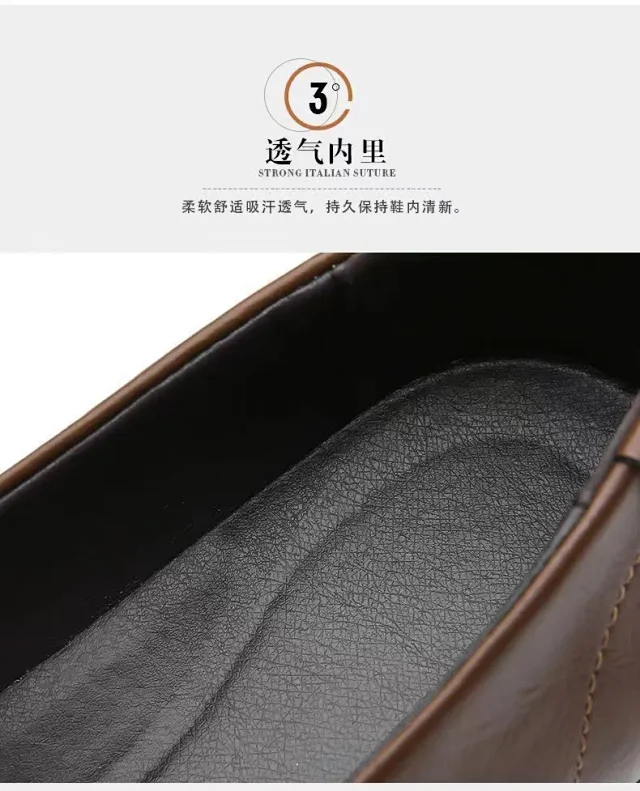 Men's Casual Leather Slip-On Driving Shoes Detail