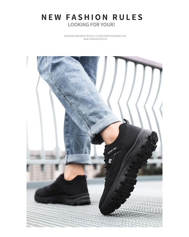 Men's Winter Fleece-Lined Hiking Sneakers Detail