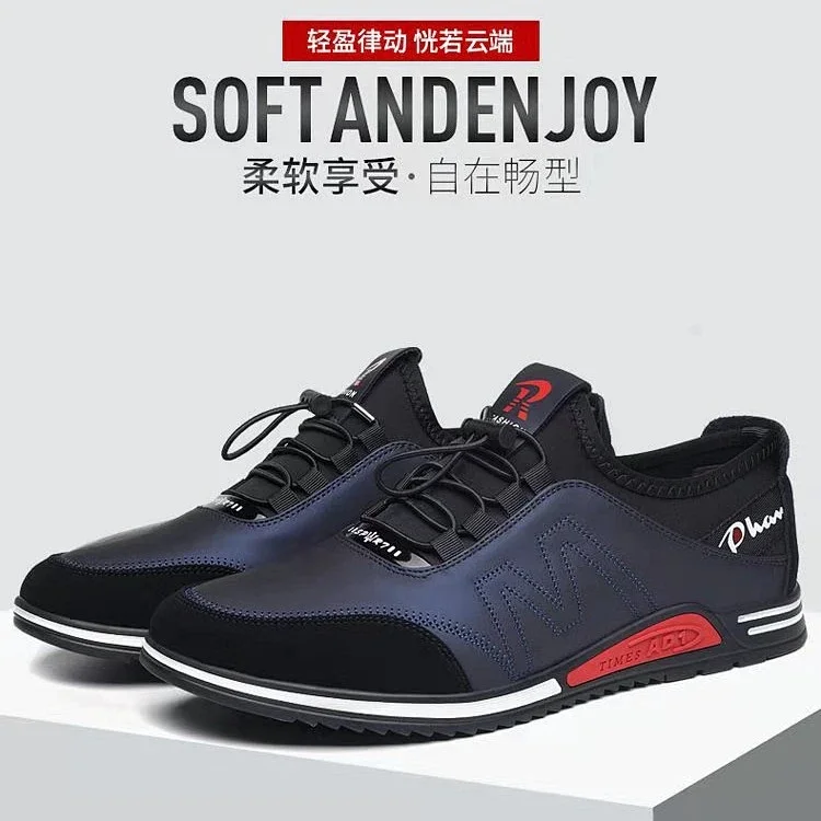 2025 Men's Casual Leather Shoes - Korean Style Breathable