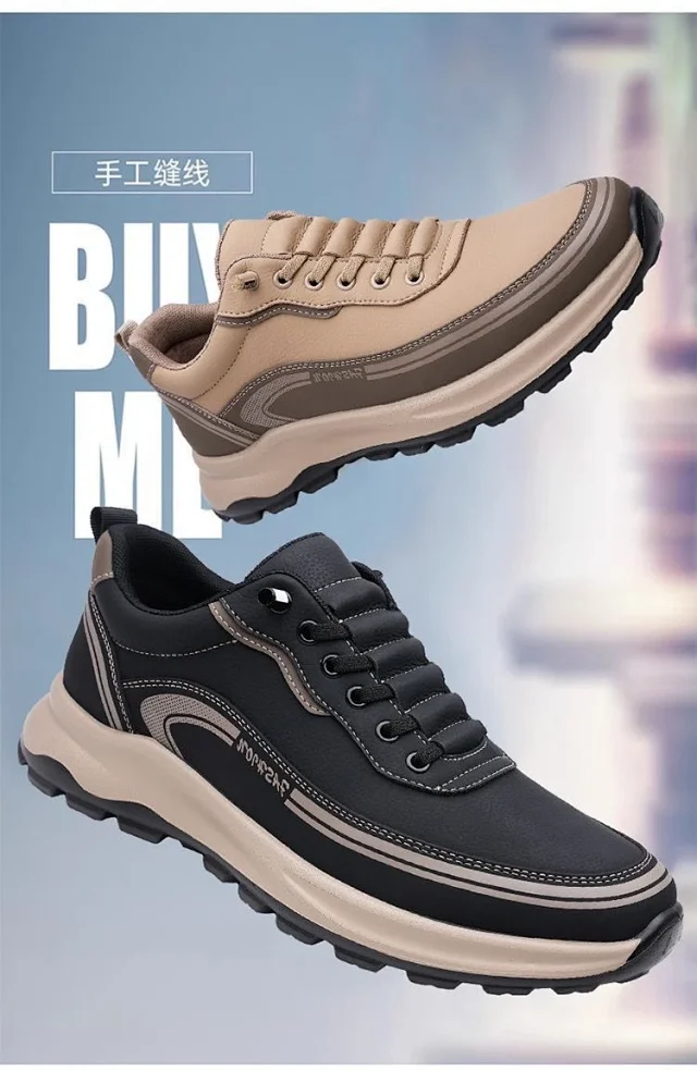 Men's Slip-On Leather Fashion Sneakers Detail