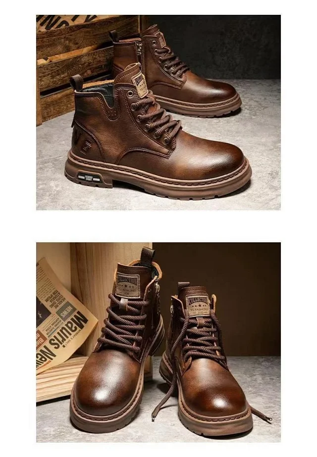 Men's High-top Vintage Work Boots New Detail