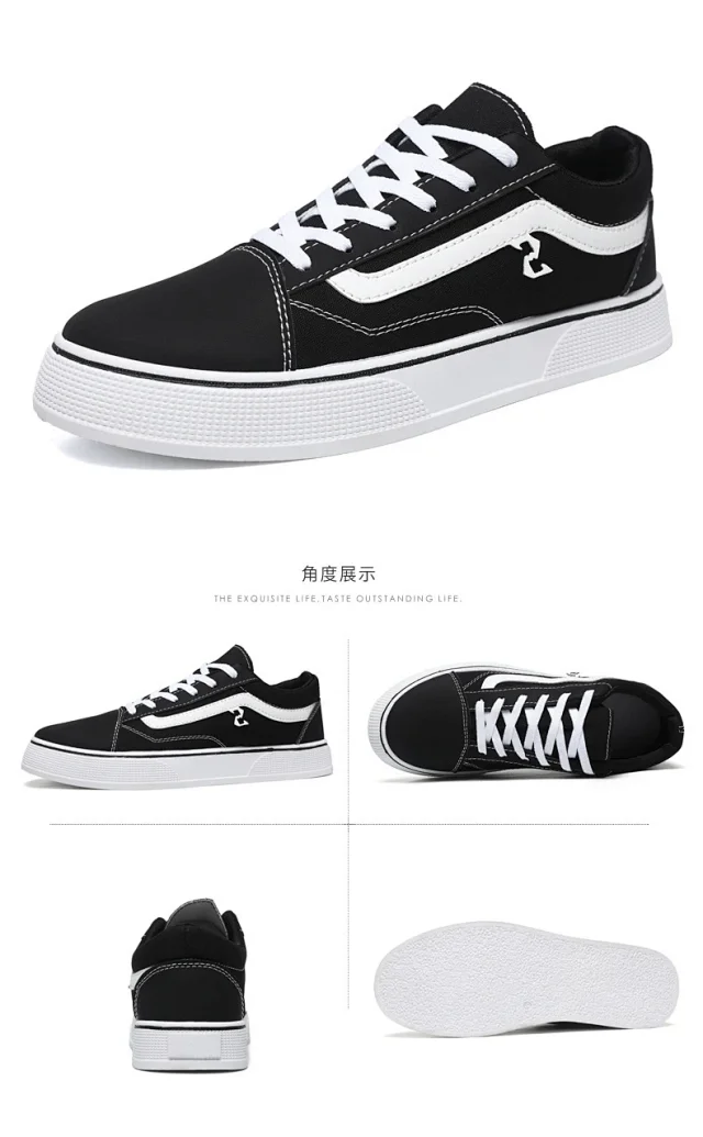 Men's Big Size Canvas Checkerboard Low-Tops Detail