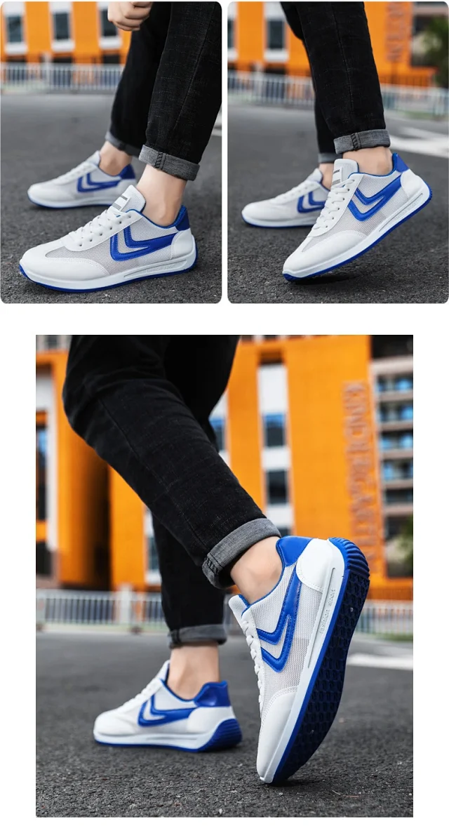 Men's Summer Breathable White Casual Sneakers Detail