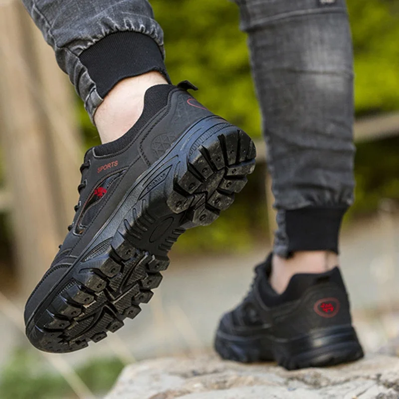 Big Size Mesh Platform Hiking Men's Shoes