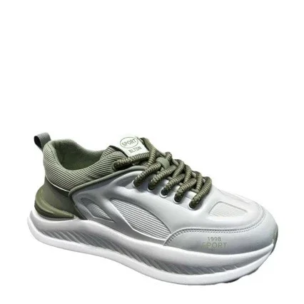 Men's White Chunky Platform Mesh Sneakers