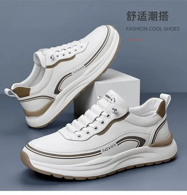 Men's Slip-On Leather Fashion Sneakers Detail