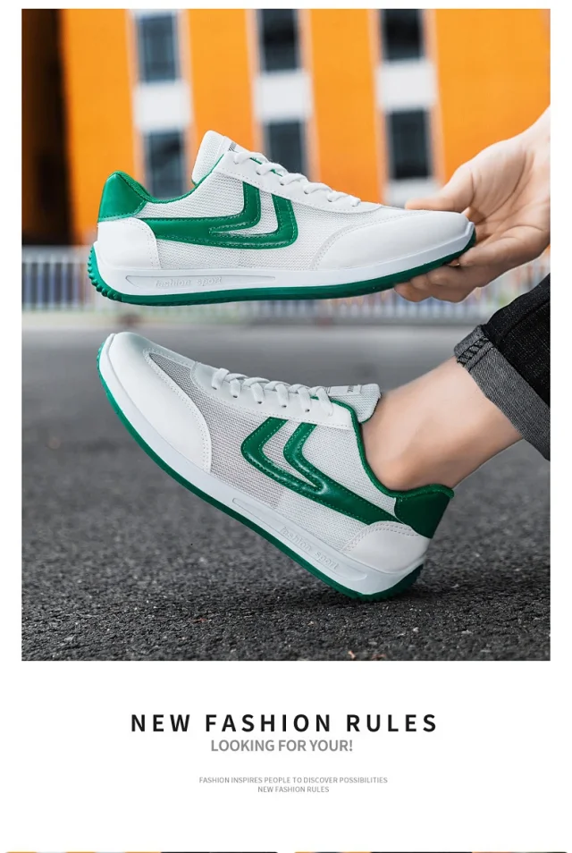 Men's Summer Breathable White Casual Sneakers Detail