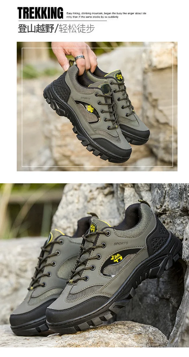Big Size Mesh Platform Hiking Men's Shoes Detail
