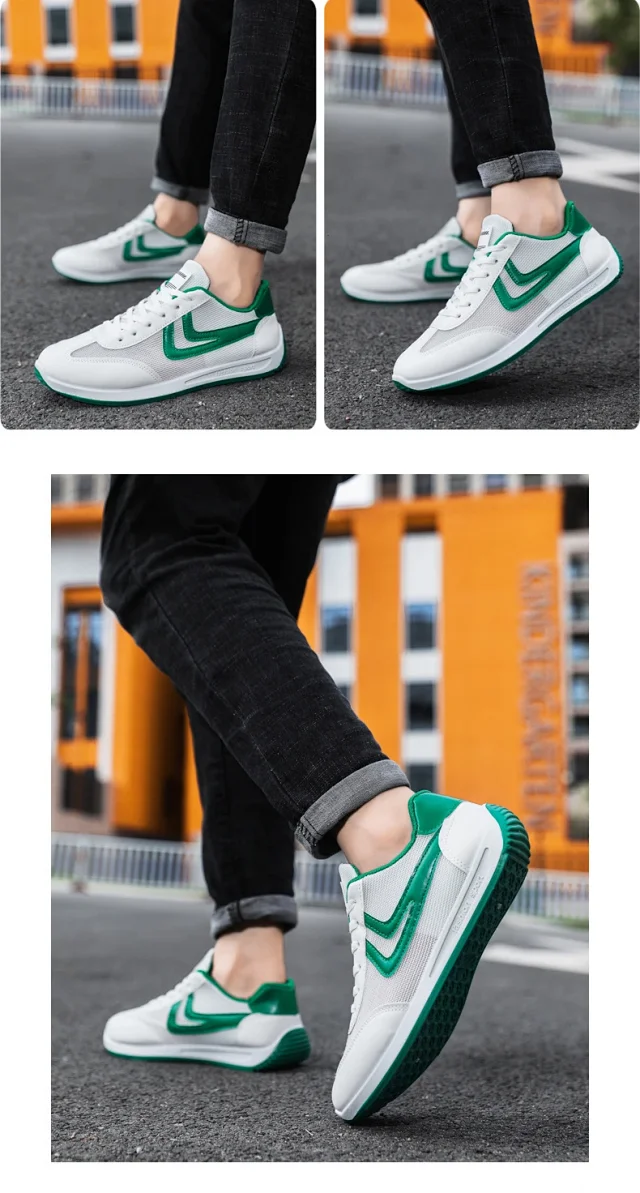 Men's Summer Breathable White Casual Sneakers Detail