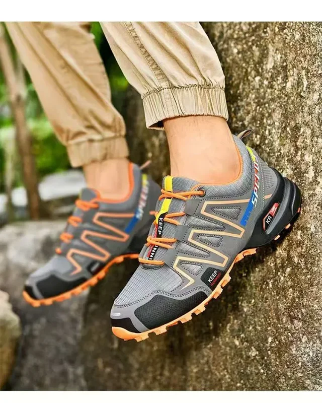 Men's Trail Running Trekking Hiking Fashion Breathable Grip Shoes Detail