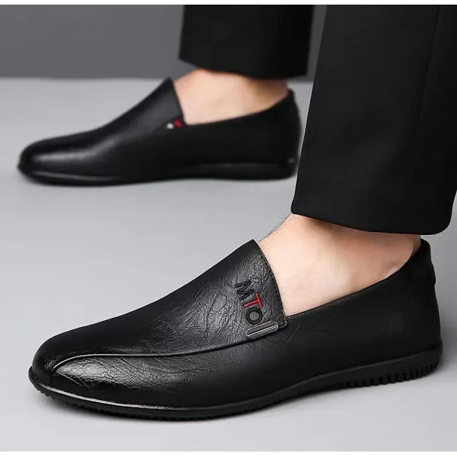 Men's Casual Leather Slip-On Driving Shoes Detail