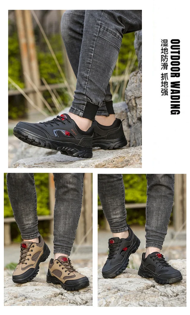 Big Size Mesh Platform Hiking Men's Shoes Detail