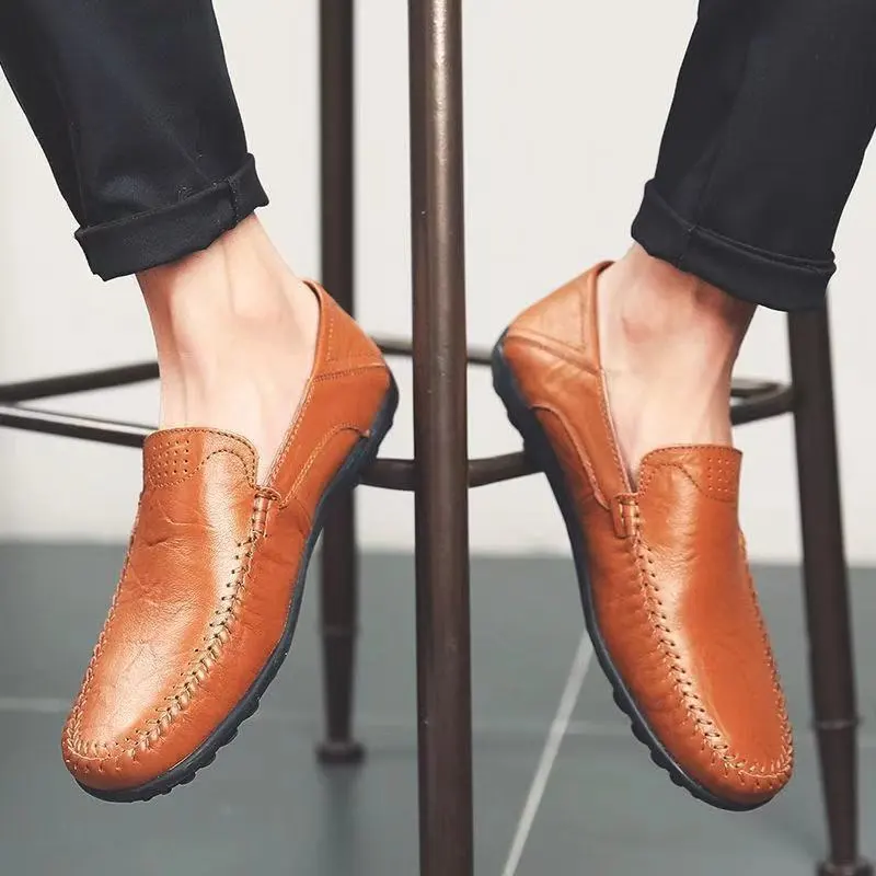 Men's Leather Slip-On Driving Shoes