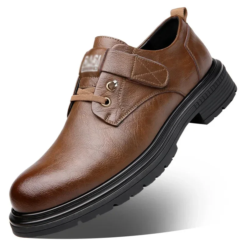 Men's Leather British Slip-On Chunky Boots