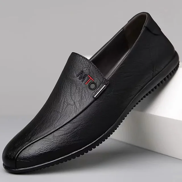 Men's Casual Leather Slip-On Driving Shoes Detail