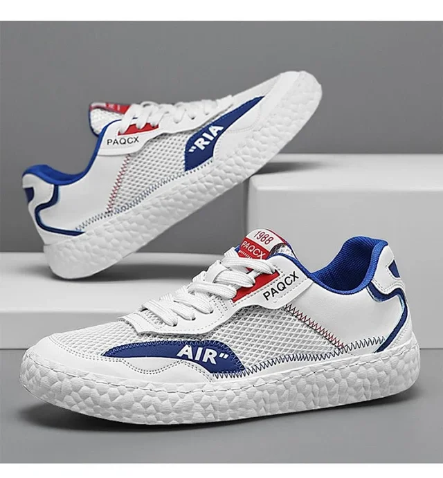 Unisex Breathable White Low-Top Casual Sneakers Detail